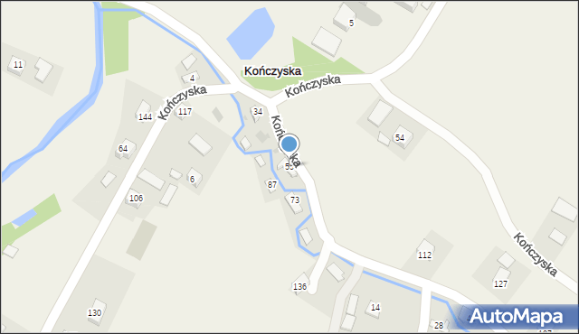 Kończyska, Kończyska, 55, mapa Kończyska