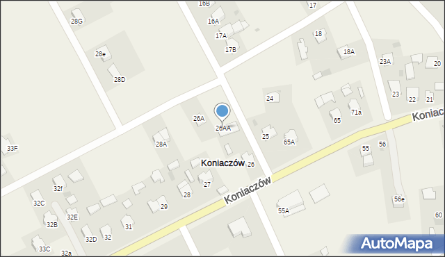 Koniaczów, Koniaczów, 26AA, mapa Koniaczów