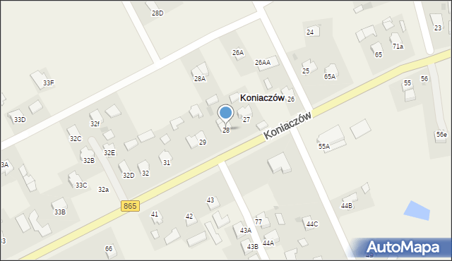 Koniaczów, Koniaczów, 28, mapa Koniaczów