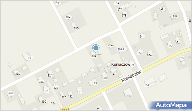 Koniaczów, Koniaczów, 28B, mapa Koniaczów