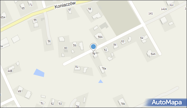 Koniaczów, Koniaczów, 78, mapa Koniaczów