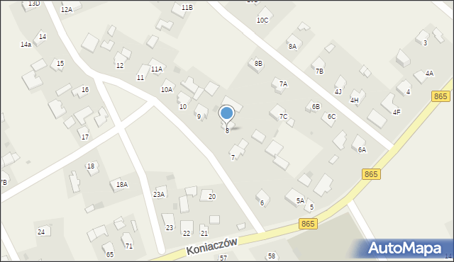 Koniaczów, Koniaczów, 8, mapa Koniaczów