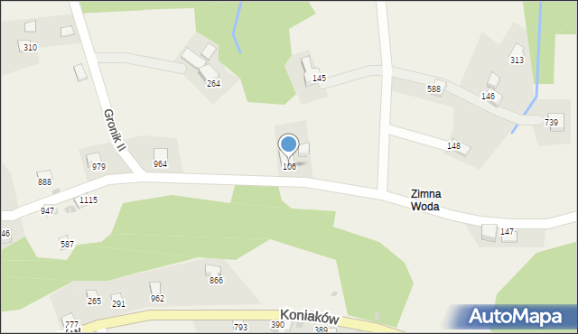 Koniaków, Koniaków, 106, mapa Koniaków