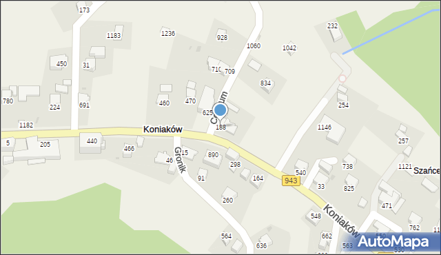 Koniaków, Koniaków, 188, mapa Koniaków