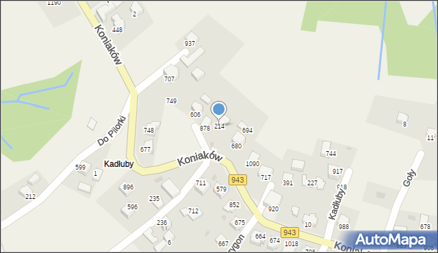 Koniaków, Koniaków, 214, mapa Koniaków