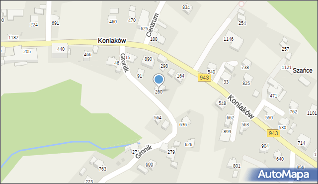 Koniaków, Koniaków, 260, mapa Koniaków