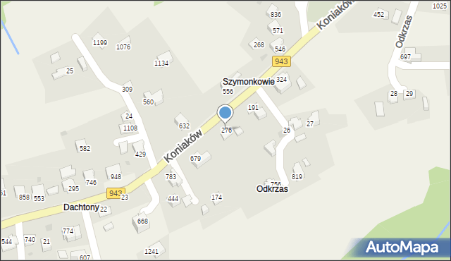 Koniaków, Koniaków, 276, mapa Koniaków