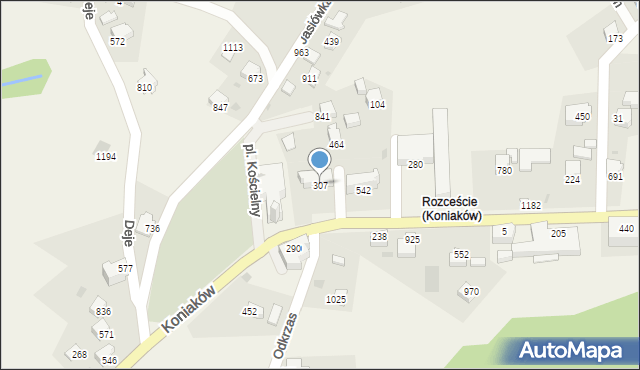 Koniaków, Koniaków, 307, mapa Koniaków