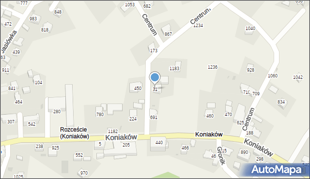 Koniaków, Koniaków, 31, mapa Koniaków