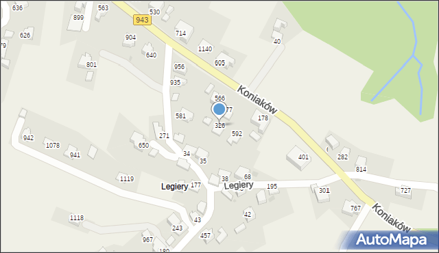 Koniaków, Koniaków, 326, mapa Koniaków