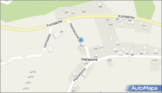 Koniaków, Koniaków, 373, mapa Koniaków
