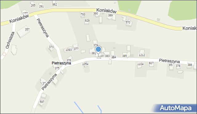 Koniaków, Koniaków, 382, mapa Koniaków