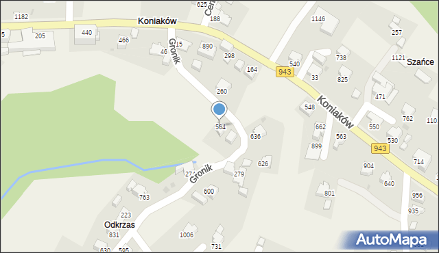 Koniaków, Koniaków, 564, mapa Koniaków