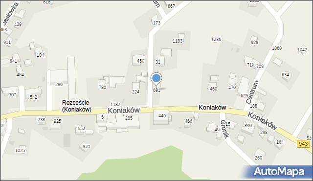 Koniaków, Koniaków, 691, mapa Koniaków
