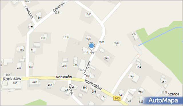 Koniaków, Koniaków, 709, mapa Koniaków