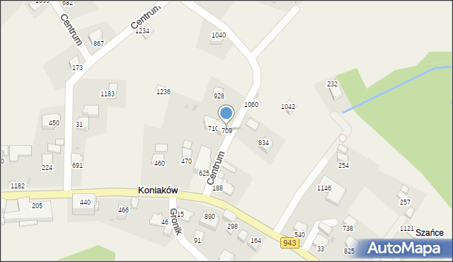 Koniaków, Koniaków, 709, mapa Koniaków