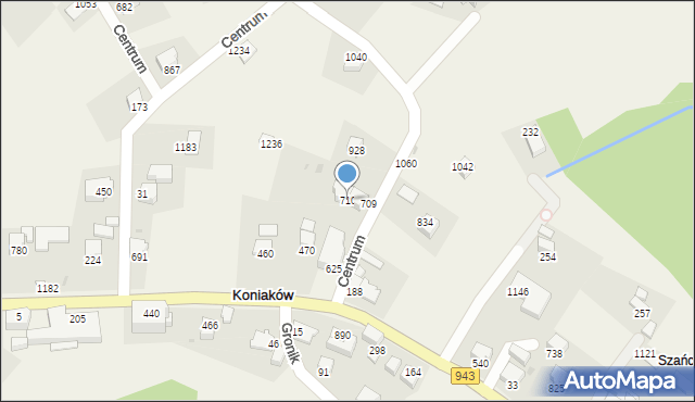 Koniaków, Koniaków, 710, mapa Koniaków