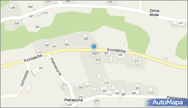 Koniaków, Koniaków, 793, mapa Koniaków