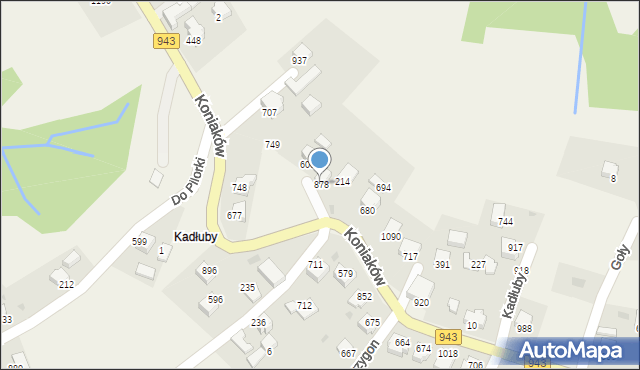 Koniaków, Koniaków, 878, mapa Koniaków