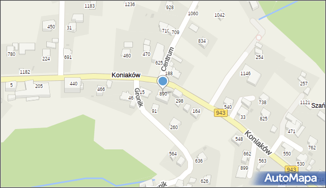 Koniaków, Koniaków, 890, mapa Koniaków