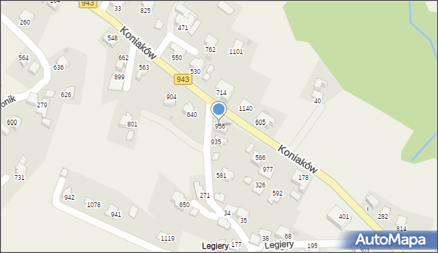 Koniaków, Koniaków, 956, mapa Koniaków