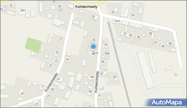 Koniecmosty, Koniecmosty, 66, mapa Koniecmosty