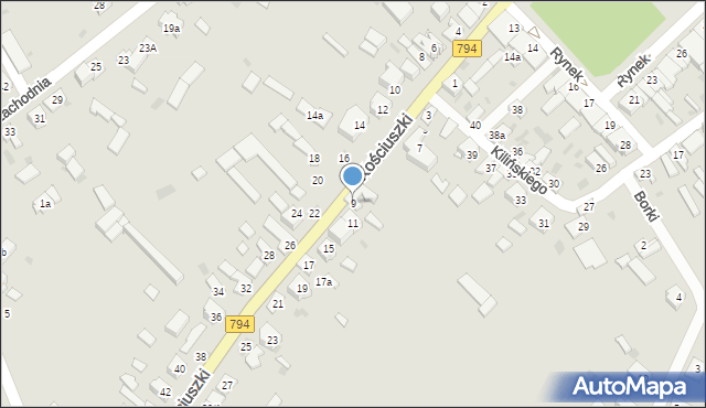 Koniecpol, Kościuszki Tadeusza, gen., 9, mapa Koniecpol