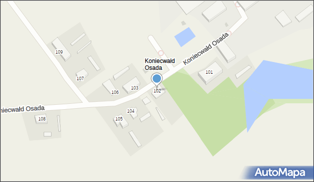 Koniecwałd, Koniecwałd, 102, mapa Koniecwałd