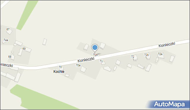 Konieczki, Konieczki, 71A, mapa Konieczki