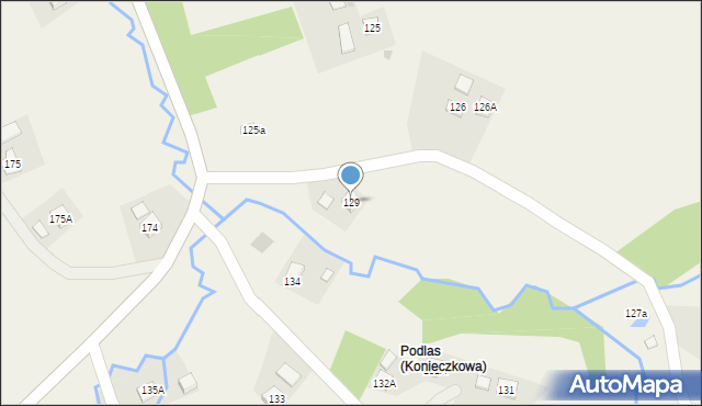 Konieczkowa, Konieczkowa, 129, mapa Konieczkowa