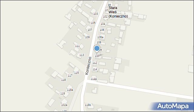 Konieczno, Konieczno, 110, mapa Konieczno