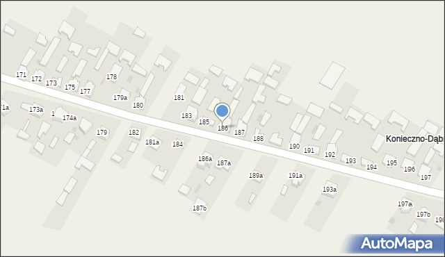 Konieczno, Konieczno, 186, mapa Konieczno