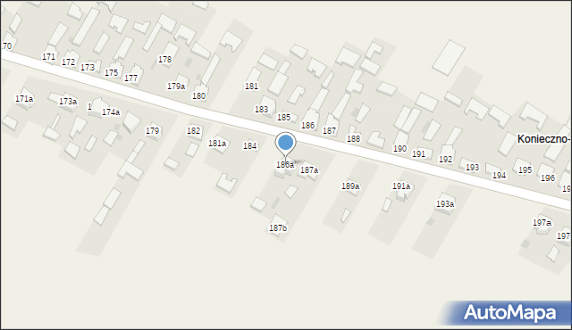 Konieczno, Konieczno, 186a, mapa Konieczno