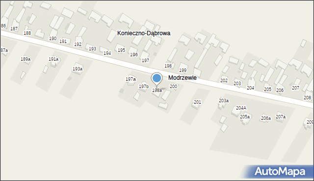 Konieczno, Konieczno, 198a, mapa Konieczno