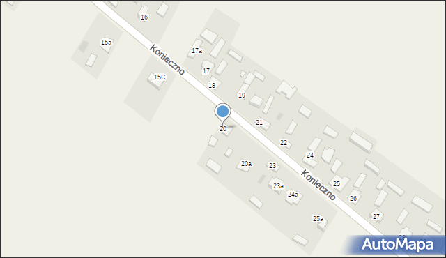 Konieczno, Konieczno, 20, mapa Konieczno
