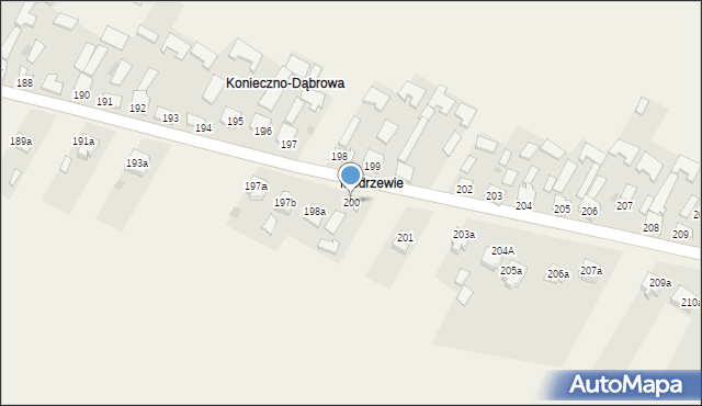 Konieczno, Konieczno, 200, mapa Konieczno