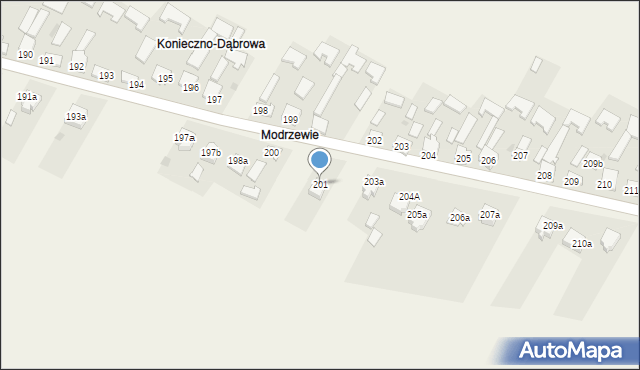 Konieczno, Konieczno, 201, mapa Konieczno