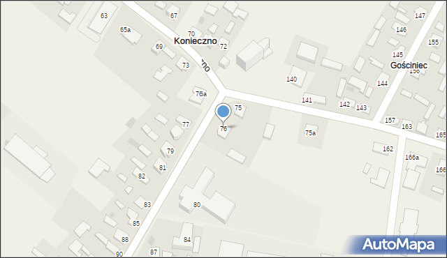 Konieczno, Konieczno, 76, mapa Konieczno