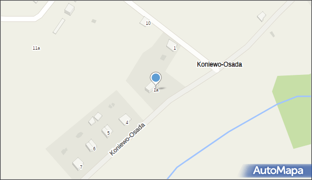 Koniewo-Osada, Koniewo-Osada, 1a, mapa Koniewo-Osada