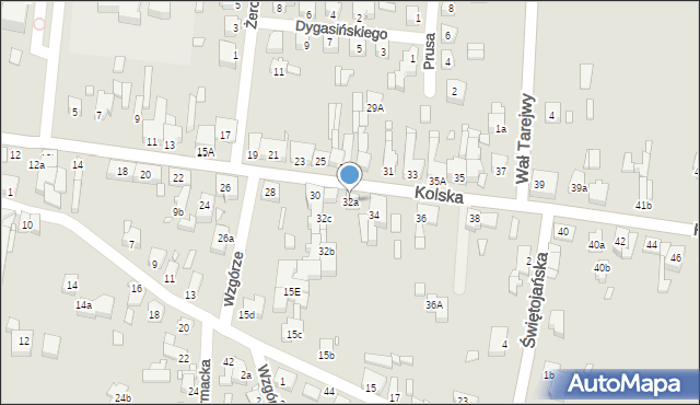 Konin, Kolska, 32a, mapa Konina