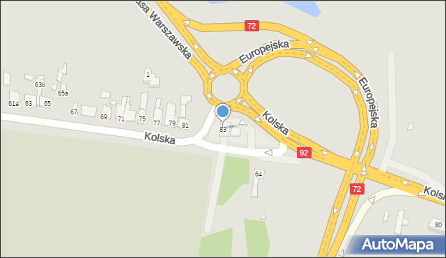 Konin, Kolska, 83, mapa Konina