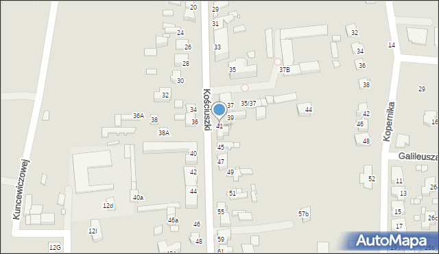 Konin, Kościuszki Tadeusza, gen., 41, mapa Konina