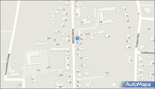 Konin, Kościuszki Tadeusza, gen., 43, mapa Konina