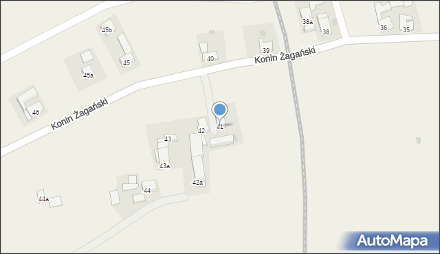 Konin Żagański, Konin Żagański, 41, mapa Konin Żagański