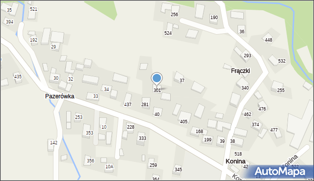 Konina, Konina, 301, mapa Konina