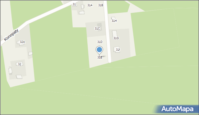 Konopaty, Konopaty, 31E, mapa Konopaty