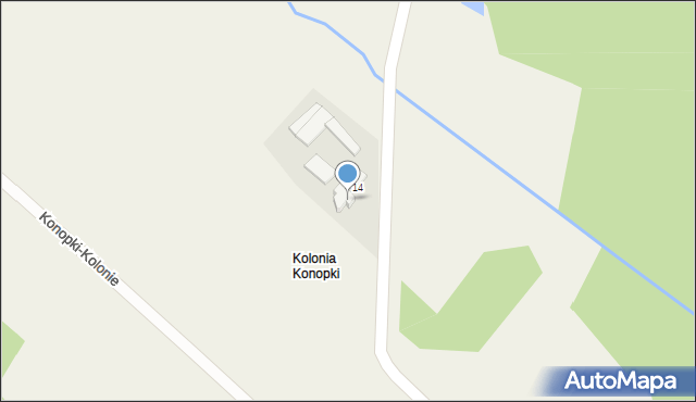 Konopki-Kolonie, Konopki-Kolonie, 14a, mapa Konopki-Kolonie