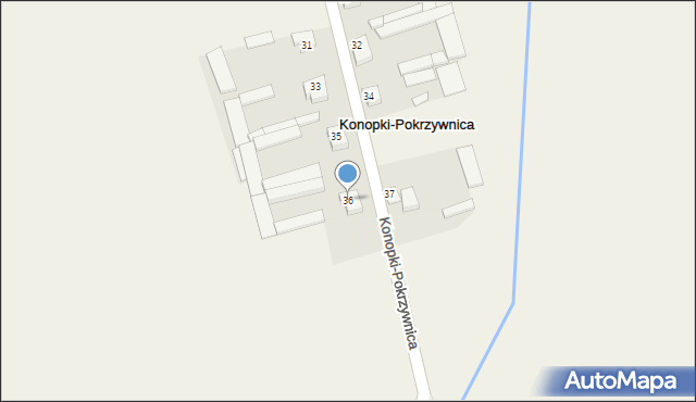 Konopki-Pokrzywnica, Konopki-Pokrzywnica, 36, mapa Konopki-Pokrzywnica