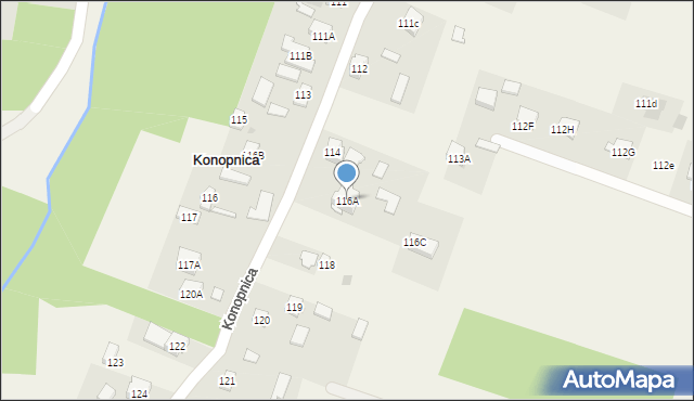 Konopnica, Konopnica, 116A, mapa Konopnica