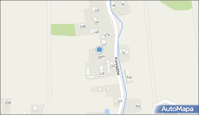 Konradów, Konradów, 116, mapa Konradów